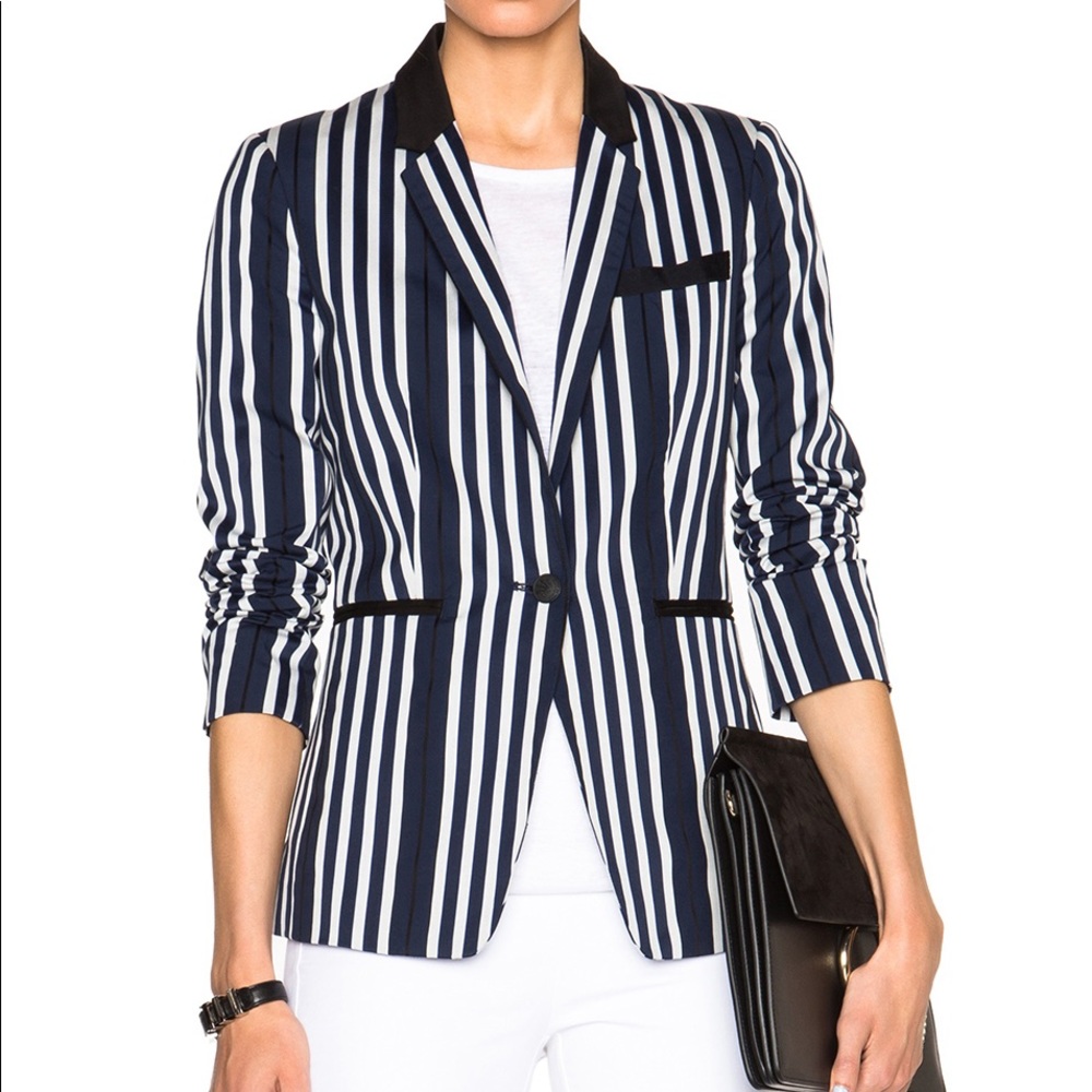 Rag & Bone Windsor Blazer Navy Stripe Size 10